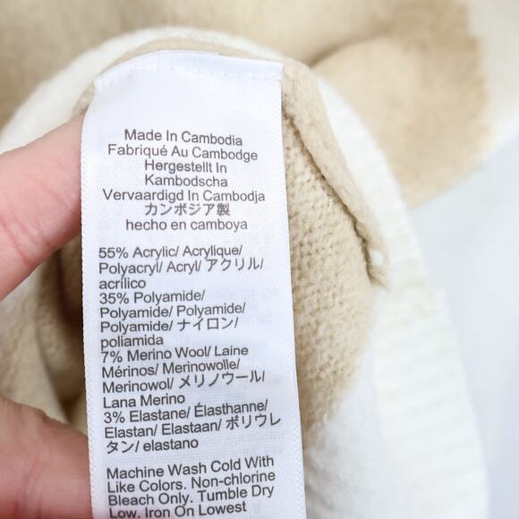 J.Crew Factory Colorblock Mockneck Sweater Extra Soft Ivory Khaki Olive M NWT - Picture 8 of 8